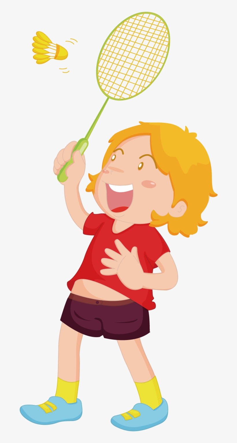 Badminton Clipart Child - Children Playing Badminton, transparent png #1884750