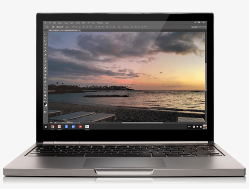 Chrome Os Updated To Version 40 W/ New Wallpaper Features, - Photoshop Chromebook, transparent png #1886875