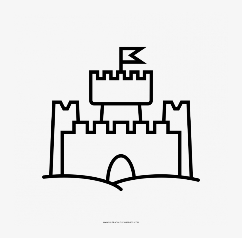 Sandcastle Coloring Page - Illustration, transparent png #1887027