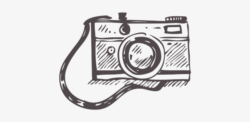 Drawing sketch style illustration of a vintage 35mm SLR film camera with  sling or strap and zoom lens on isolated background Stock Vector Image &  Art - Alamy