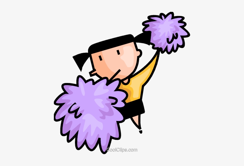 Cheerleader Royalty Free Vector Clip Art Illustration - Cheerleading Pom Poms Cartoon, transparent png #1888032