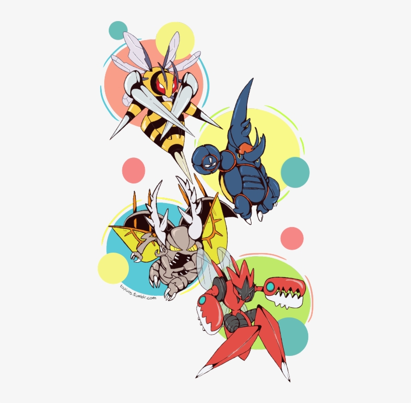 Pokemon Fanart Bug Bugs Heracross Scizor Beedrill Pokemon - All Mega Bug Pokemon, transparent png #1888053