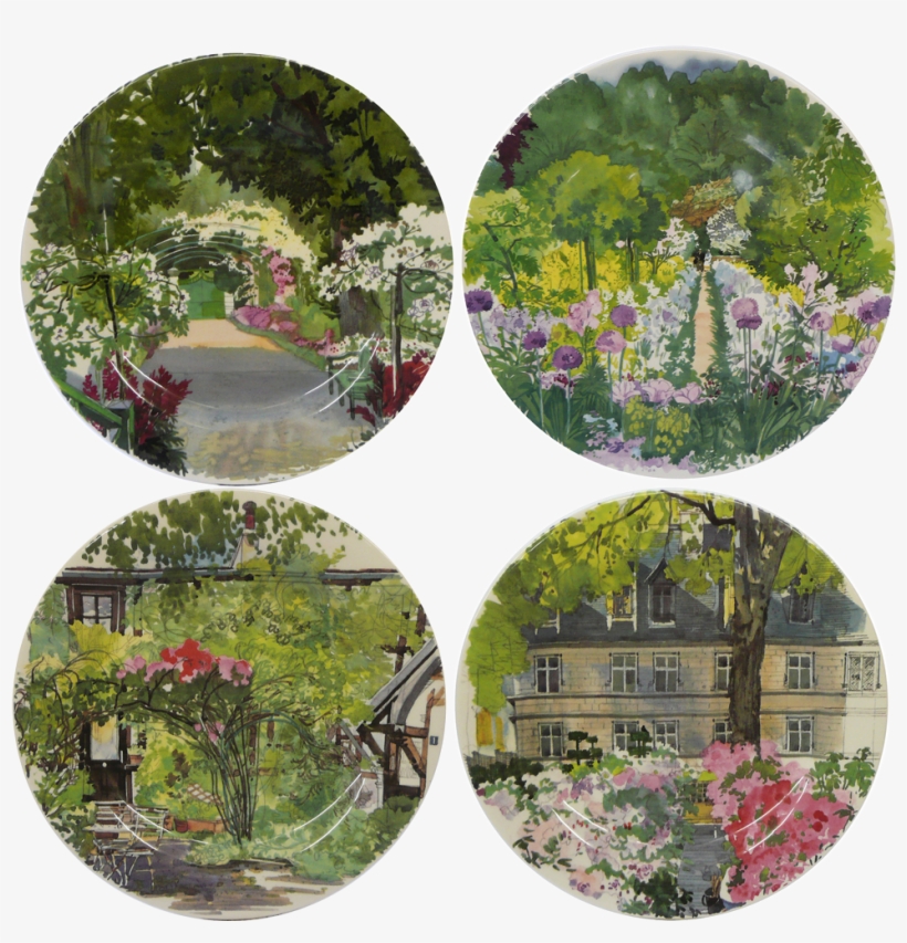4 Side Plates Assorted - Gien Paris A Giverny Canape Plates Assorted Set Of, transparent png #1888424
