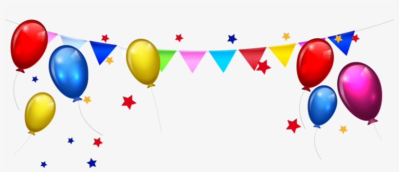 Cake Cartoon Clip Art Balloon Bunting Stars - Happy Birthday Background Png, transparent png #1888910