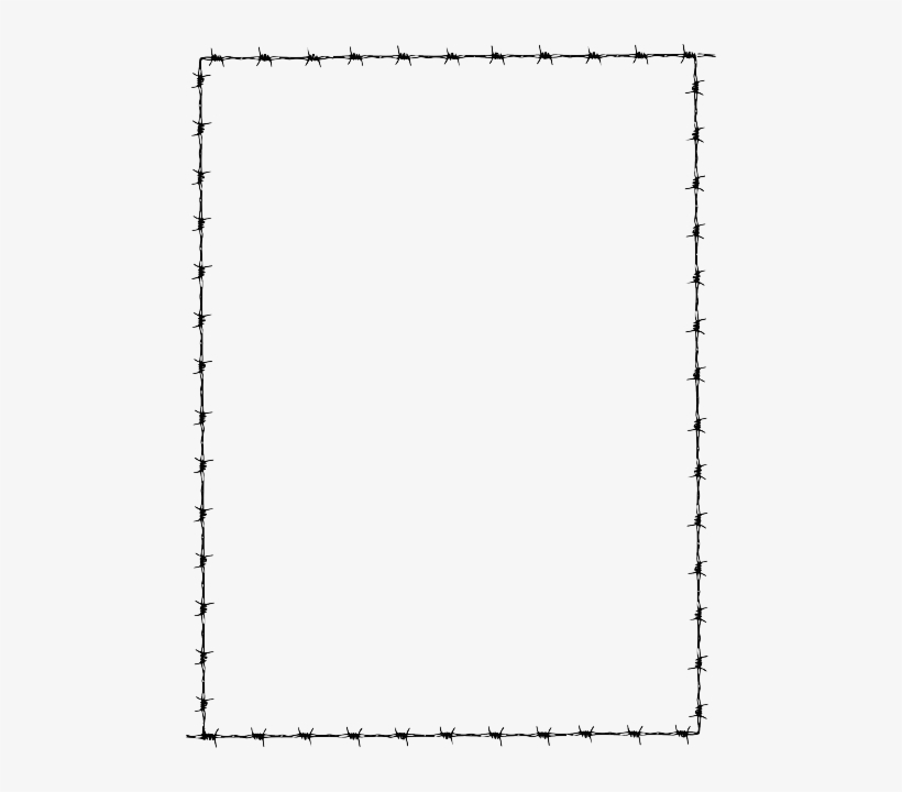 Barbed Wire, Wire, Frame, Page, Border, Certificate - Border Black And White Png, transparent png #1888929
