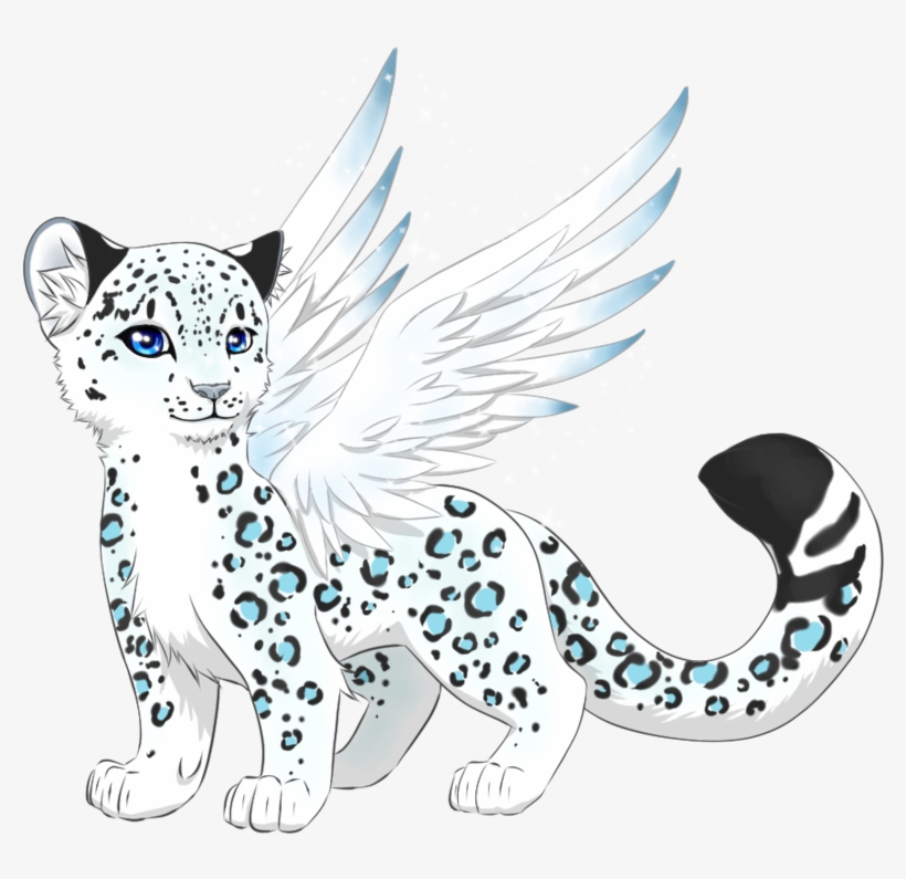 Snow Leopard Clipart - Cute Snow Leopard Drawing, transparent png #1889368