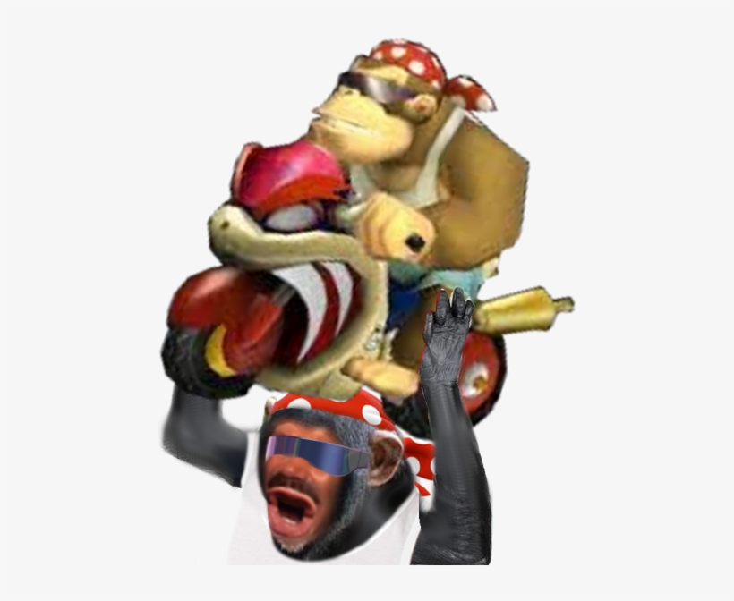 Sticker Risitas Eussou Singe Funky Kong Donkey Dk Mario - Mario Kart Wii, transparent png #1890364