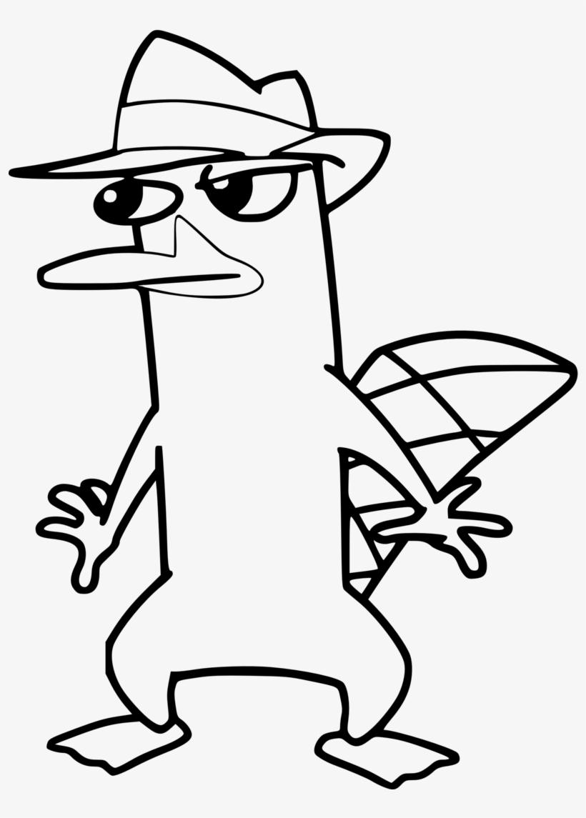 Hurry Platypus Coloring Pages - Perry The Platypus Cartoon Drawing, transparent png #1891476