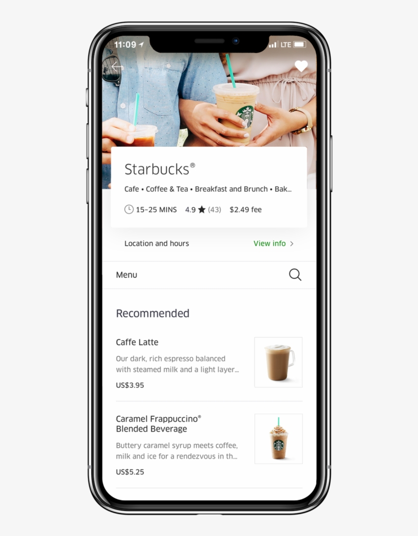 A Tall Caramel Frapuccino From Starbucks Costs $5 - Uber Eats Delivery Starbucks, transparent png #1891502