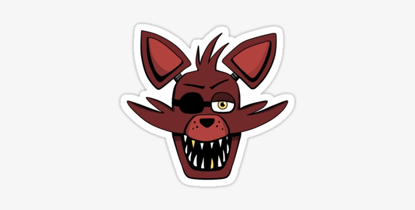 Fnaf Five Nights At Freddy's Stickers For Sale At Redbubble - Five Nights At Freddy's Foxy Face, transparent png #1892080