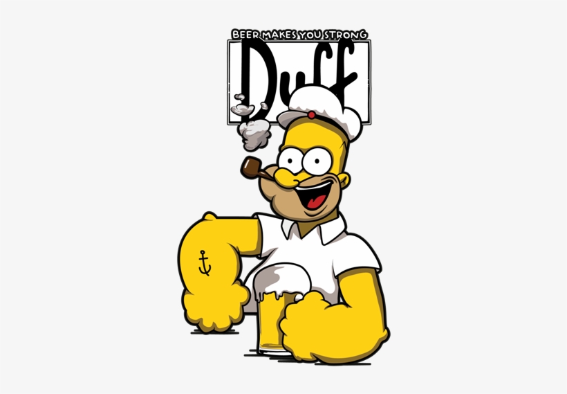 Homer-popeye - Duff Beer, transparent png #1892204