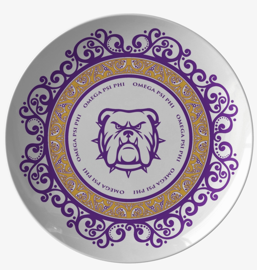 Omega Psi Phi Plate - Angry Bulldog Outline Embroidery Design, transparent png #1892967