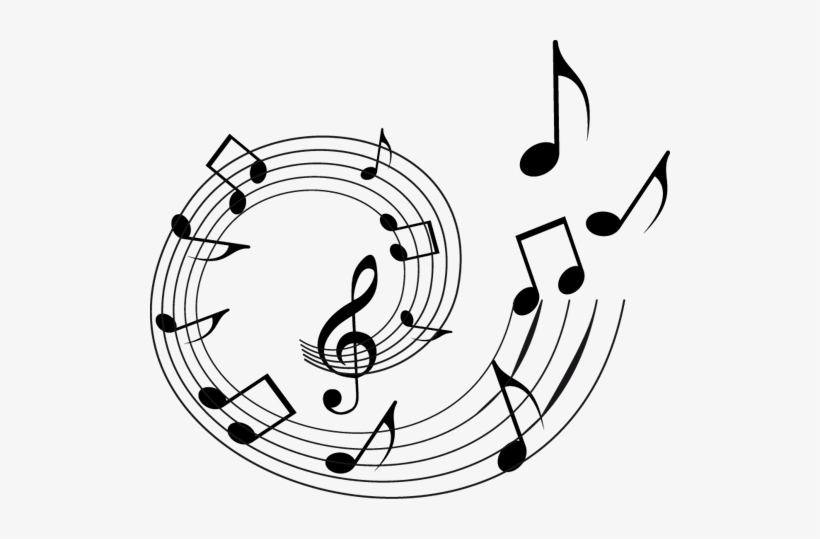 Autocolante Decorativo Espiral Notas Musicais - Musical Notes Spiral, transparent png #1893492