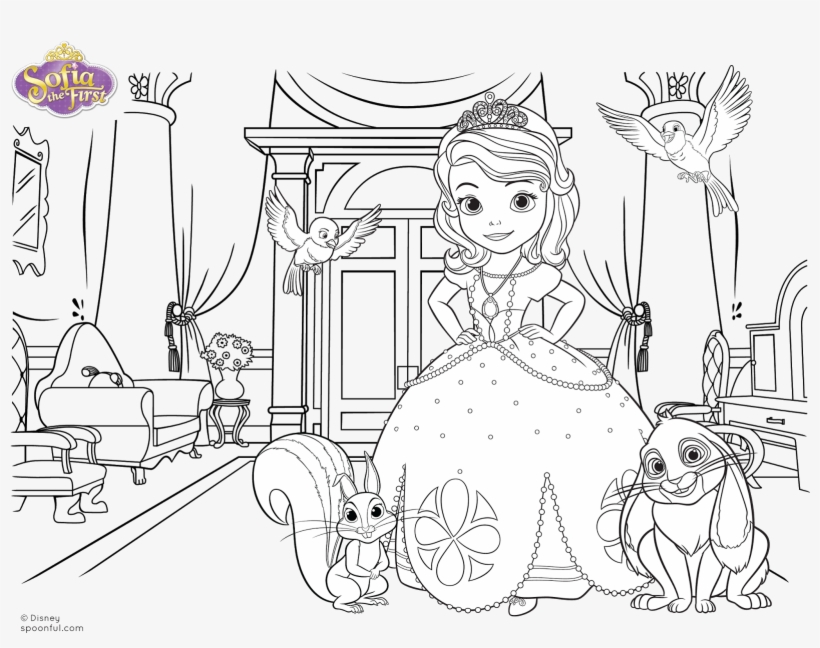 Disney Jr Princess Sofia Coloring Pages With Coloreable - Раскраска Принцесса В Замке, transparent png #1893768