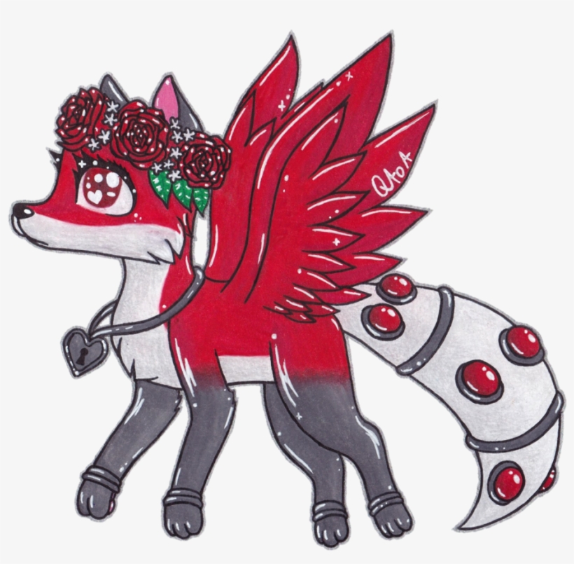 Flower Fox By Qaoa On Deviantart Png Library Library - Animal Jam Art Fox, transparent png #1893904