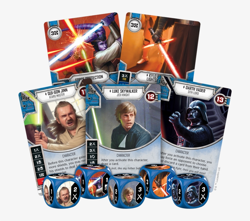 Swd03 Cardfan-blue - Star Wars Destiny: Luke Skywalker: Jedi Knight - Awakenings, transparent png #1894629
