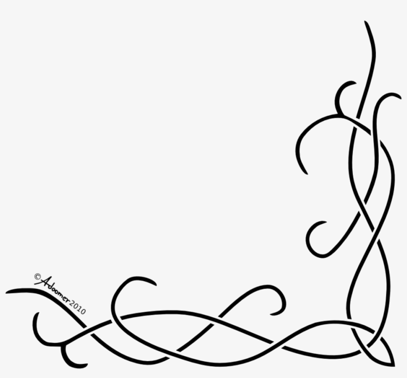 11 Simple Swirl Corner Border Designs Images - Border Design Simple Drawing, transparent png #1894652