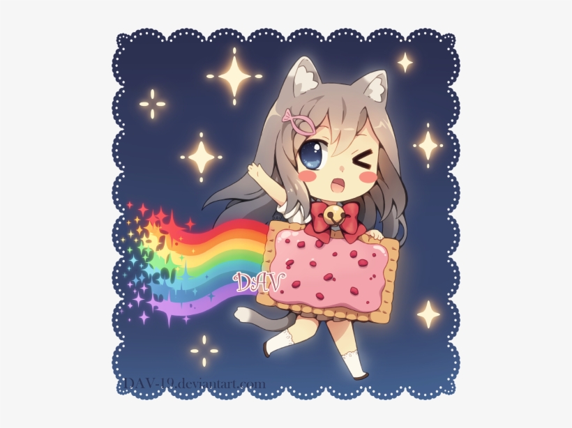 Nyan Cat Pop Tart Chibi - Nyan Cat Anime Girl, transparent png #1895848