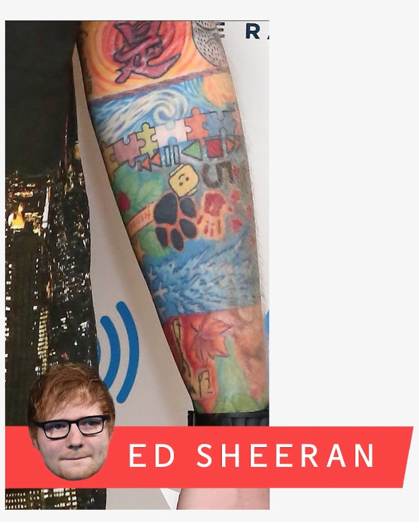 Ed Sheeran's Put Together Piece Of Colorful, Kiddy - Ed Sheeran Arm Tattoo, transparent png #1896140