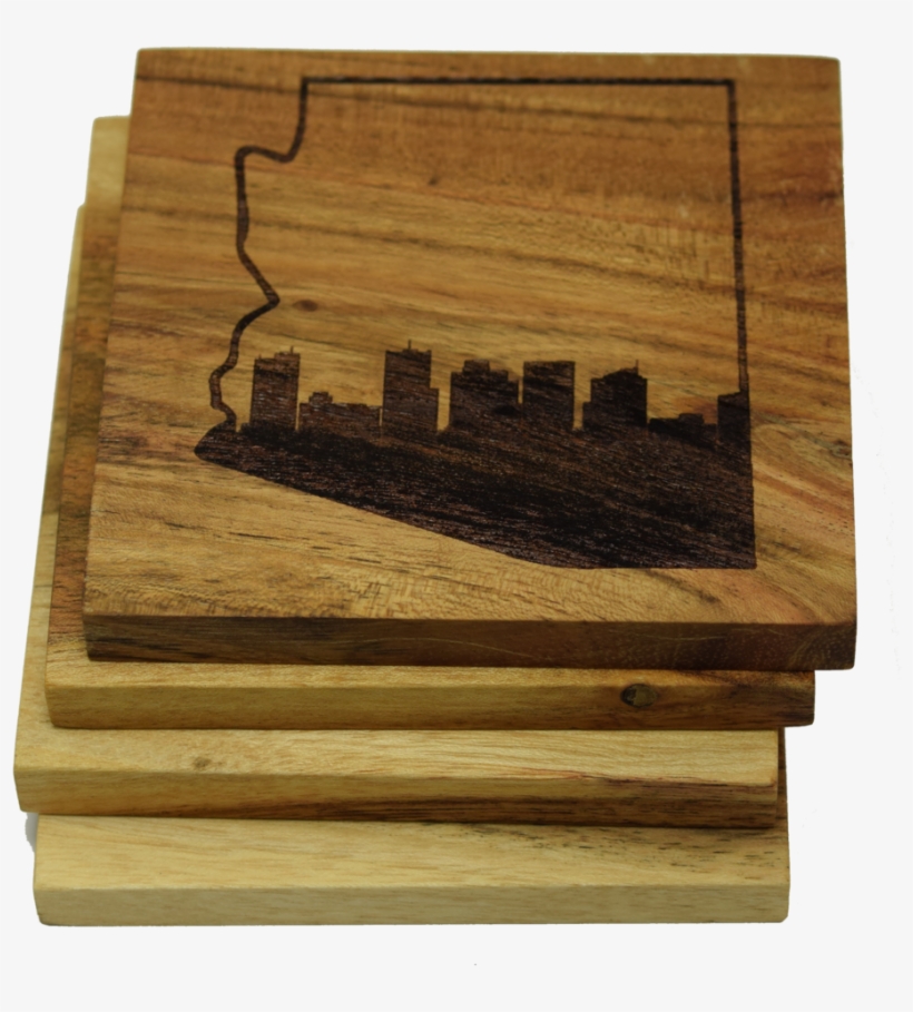 Phoenix Arizona Skyline Within State Outline Coasters - Prestige Decanters Phoenix Arizona Skyline Within State, transparent png #1896679
