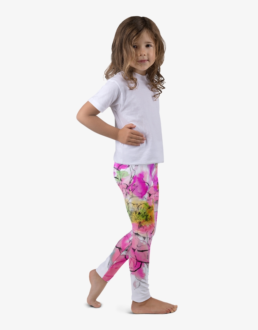 Watercolor Peony Kid's Leggings - Leggings, transparent png #1896931