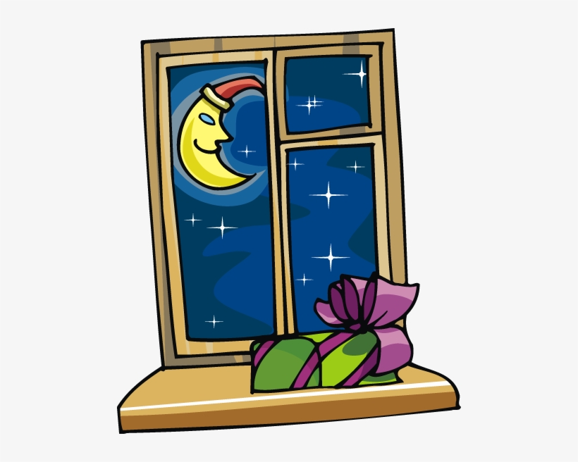 Window Clipart Night Window - Night Christmas Clipart Png, transparent png #1897205