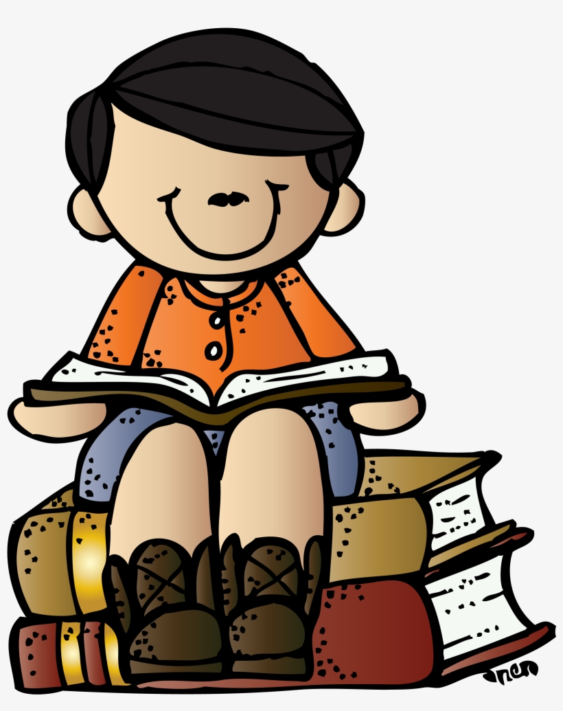 Melonheadz Writing Boy On Books C Melonheadz Professor, - Melonheadz Reading Clipart, transparent png #1897284