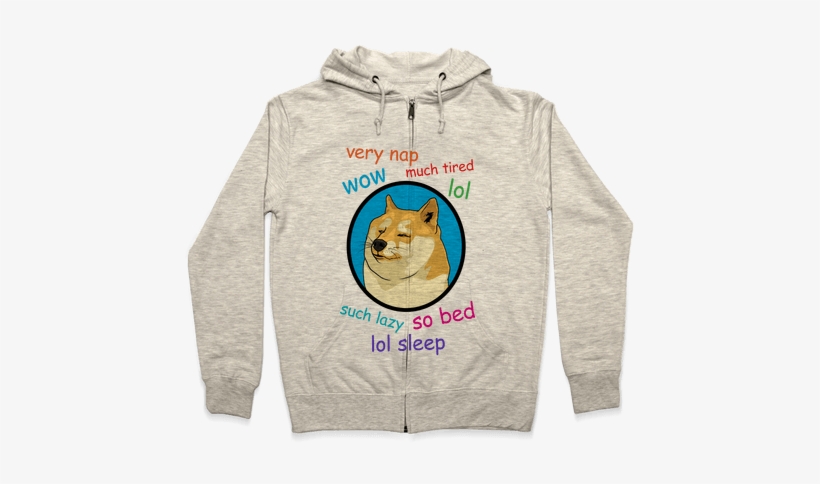 Nap Doge Zip Hoodie - Lgbt Hoodie, transparent png #1897496