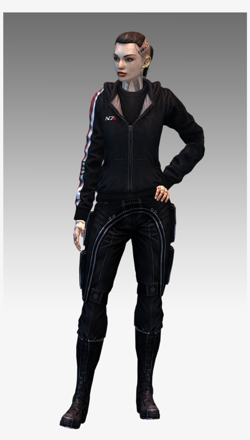 Mass Effect 3 Jack N7 Hoodie Model By Nightfable - Mass Effect 3 Female Shepard Hoodie, transparent png #1898383