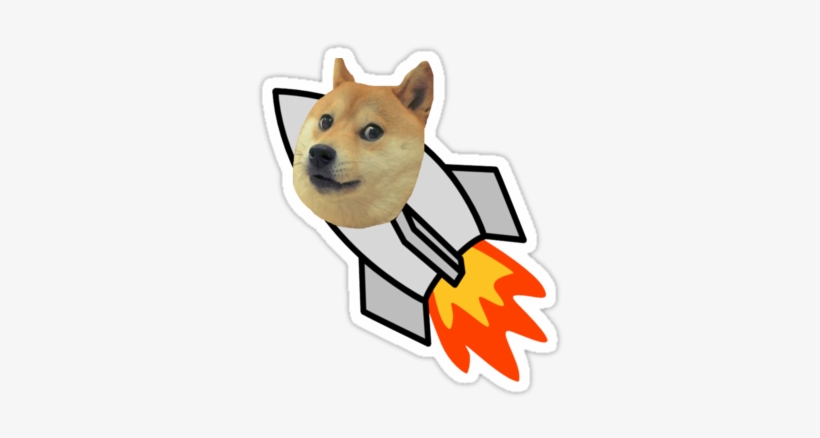 "doge To The Moon " Stickers By Chambers7 - Rocket Launch Clip Art, transparent png #1898590