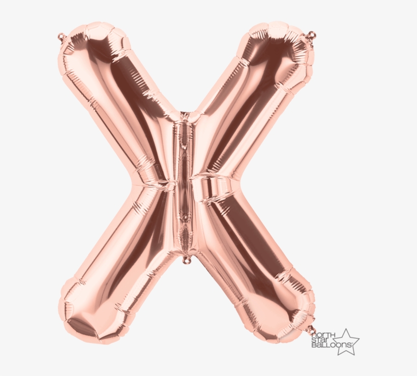 01452 X Rosegold Rgb 34in Web Mark V=1514603600 - Rose Gold X Balloon, transparent png #1898725
