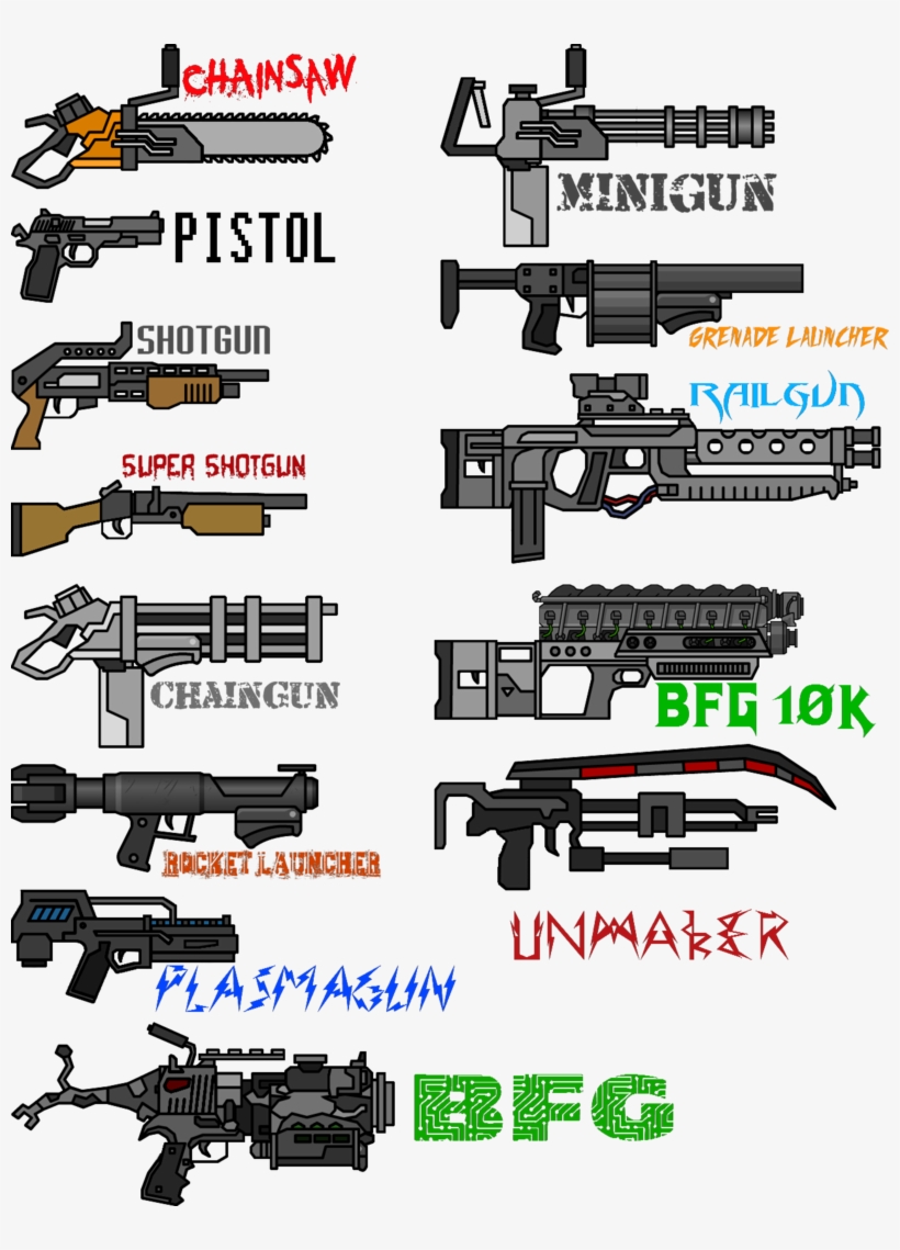 Doom Weapon Vector Drawings Google Search The Bfg Png - Doom Weapons, transparent png #1898938