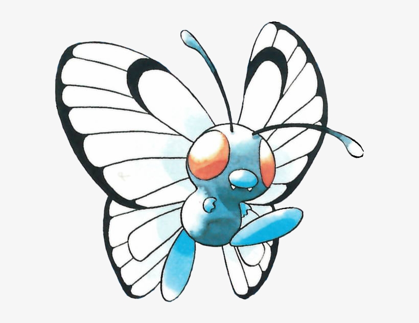 Chansey, Electrode, Magneton, Mew, And Wigglytuff - Butterfree Red Blue Art, transparent png #1899684