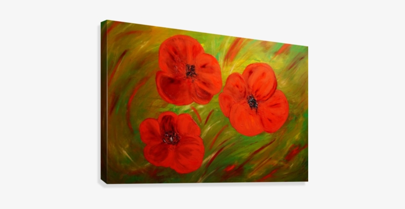Poppy Flower Oil Canvas Print - Zazzle Poppies Decke, transparent png #1899830