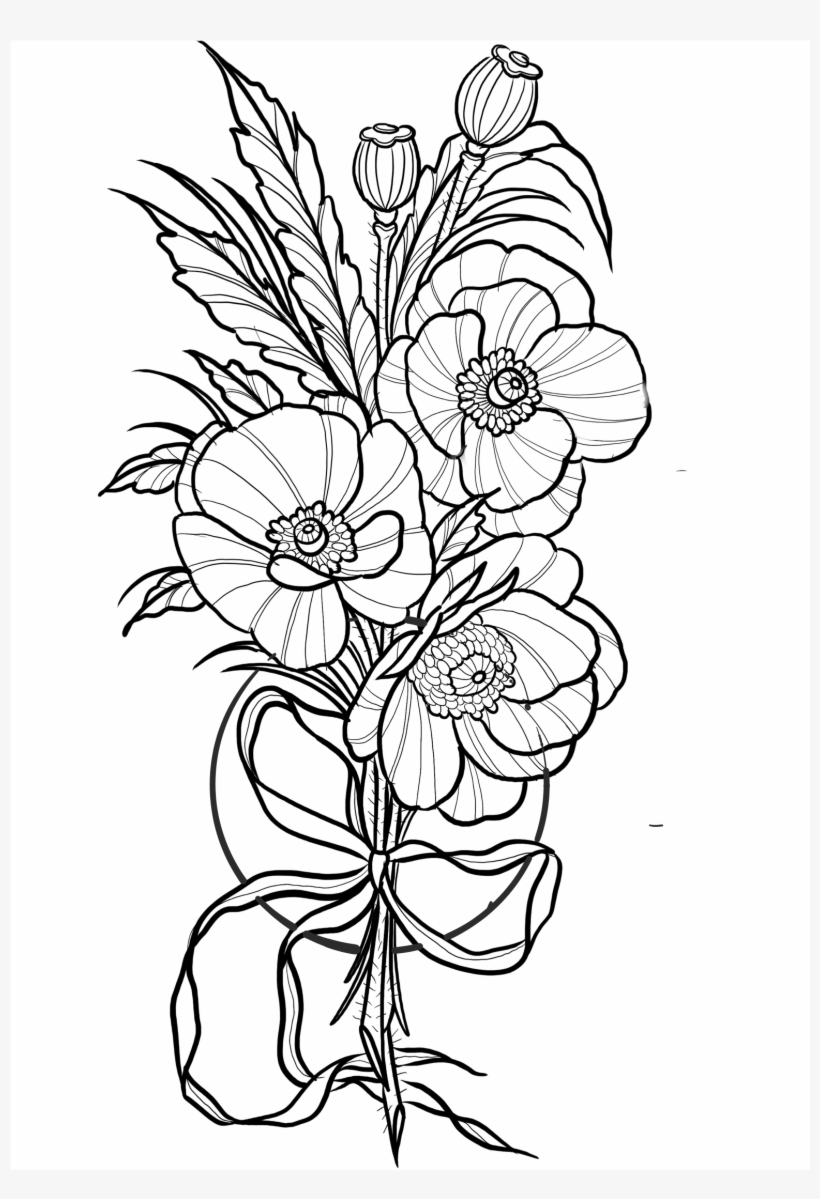 Png Free Library Cosmos Drawing Tattoo - Cosmo Flower Tattoo Designs