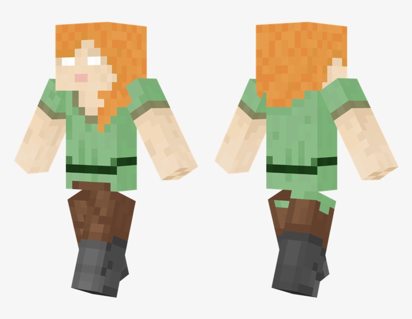 Herobrine Alex - Minecraft Winter Skin Boy, transparent png #1899969