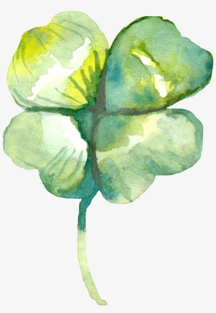 Este Gráficos Es Fashion Four-leaf Clover Transparent - Four Leaf Clover Watercolor, transparent png #190352