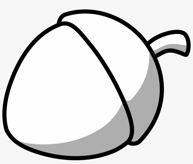 White Decorative Line Png Acorn Black White Line Super - Acorn Clipart Black And White, transparent png #190406