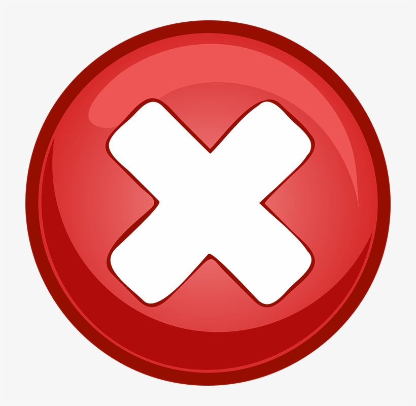 Red Cross X Clip Art - Error Icon Transparent Background, transparent png #190511