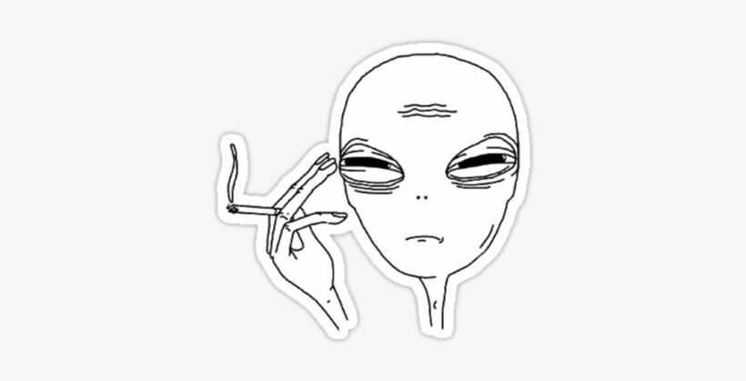 Drawn Alien Abstract - Transparent Alien Smoking, transparent png #191021