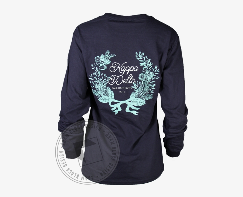 Kappa Delta Date Party Longsleeve By Adam Block Design - Long-sleeved T-shirt, transparent png #191043