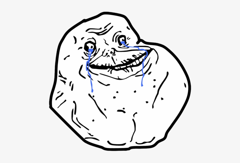Forever Alone Rage Face Png - Forever Alone Meme Png, transparent png #191119