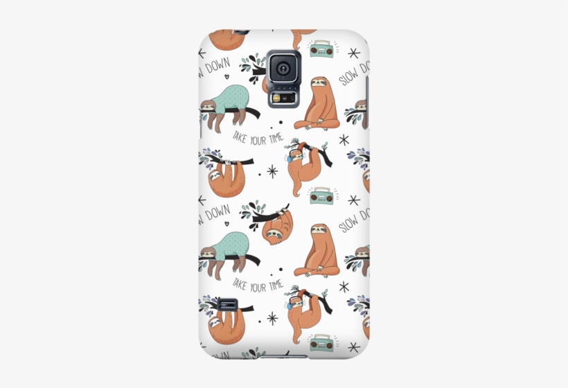 White Sloth Collage Phone Case - Kunstdruk: Cute Hand Drawn Sloths, Funny Vector Cute, transparent png #191418