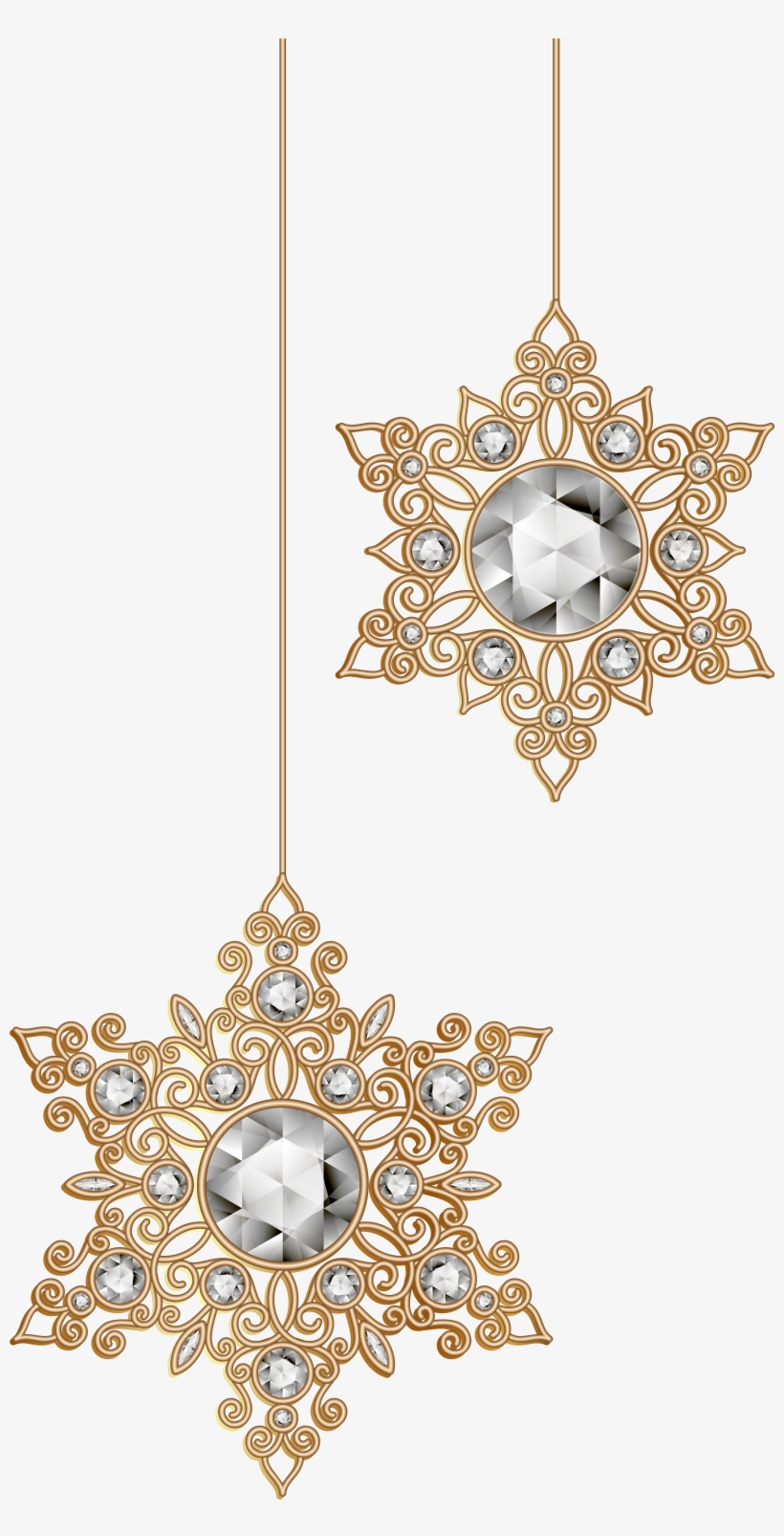 Christmas Snowflakes Ornaments Png Clip Art Image - Christmas Decorations Snowflakes Png, transparent png #191422
