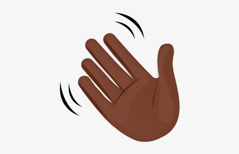 Waving Hand Emoji - Black Hand Waving Emoji, transparent png #192470