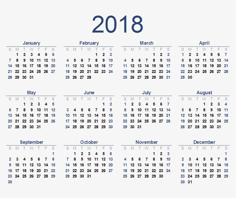 2018 Calendar Png Background - South African Calendar 2018, transparent png #192608