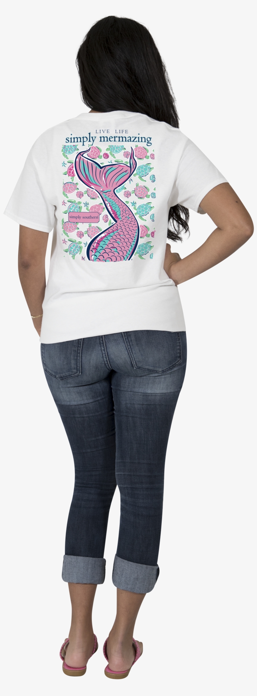 'simply Mermazing' Glitter Mermaid Tail Short Sleeve, transparent png #193276