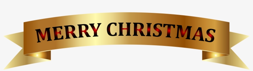 Golden Merry Christmas Banner Png Clip-art Image - Gold Merry Christmas