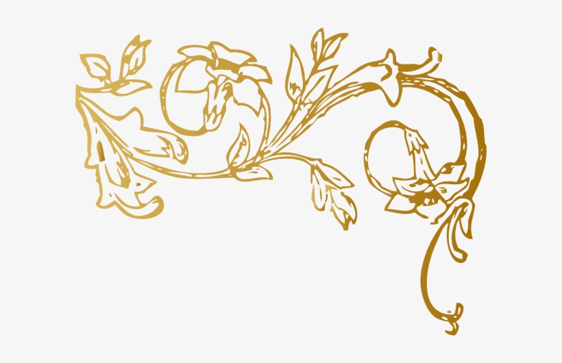 Golden Clipart Floral - Pumpkin Vines Clipart Black And White, transparent png #193501