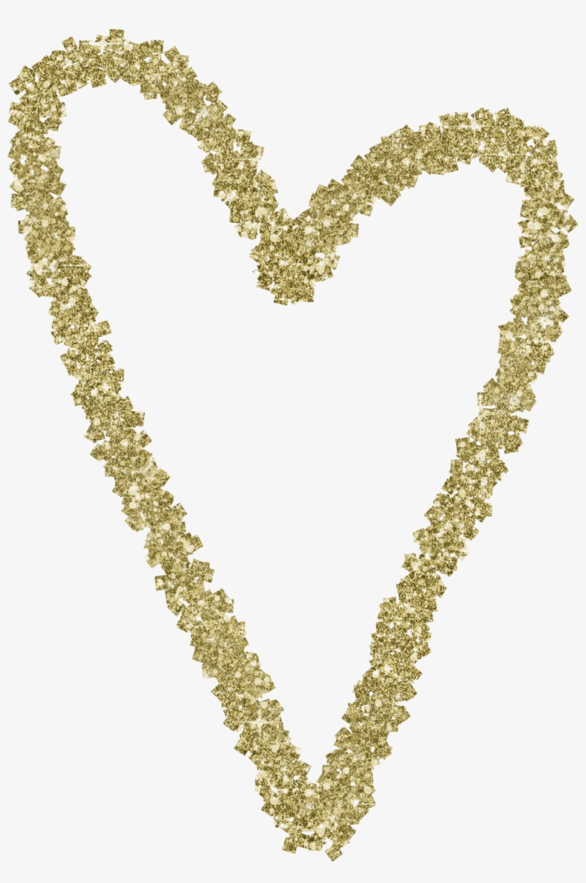 Gold Glitter Heart 7, transparent png #193650